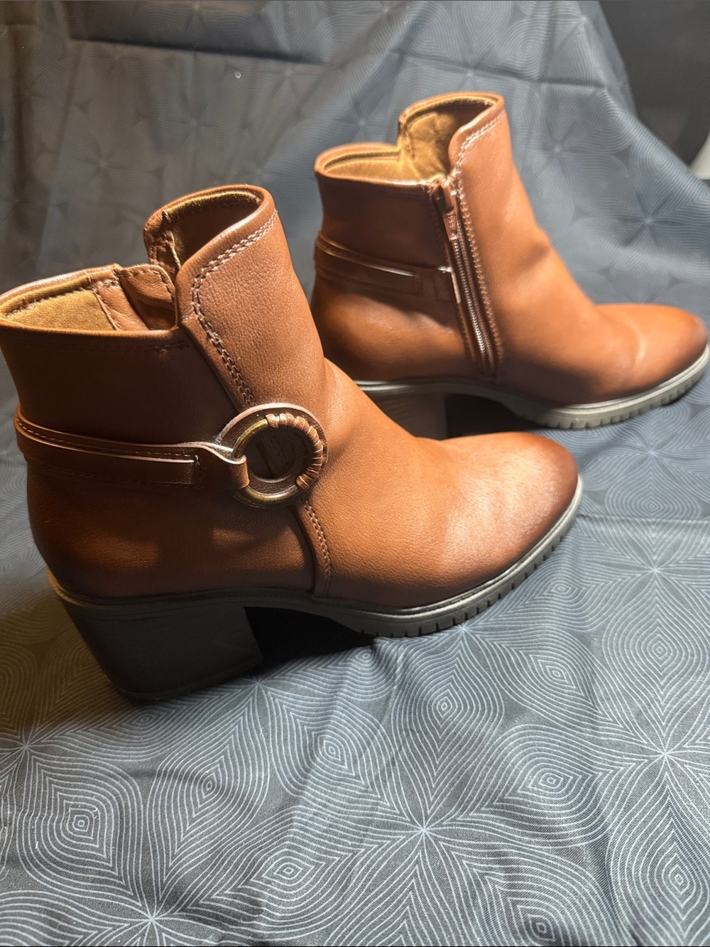 BareTraps Brown Ankle Boots with Decorative Ring